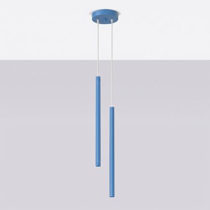 Lustre suspenso com cabo PASTELO 2xG9/8W/230V azul