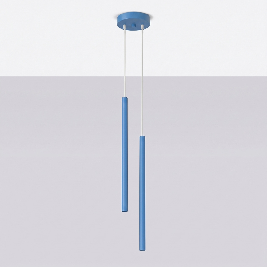 Lustre suspenso com cabo PASTELO 2xG9/8W/230V azul