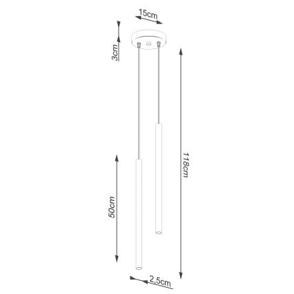 Lustre suspenso com cabo PASTELO 2xG9/8W/230V azul