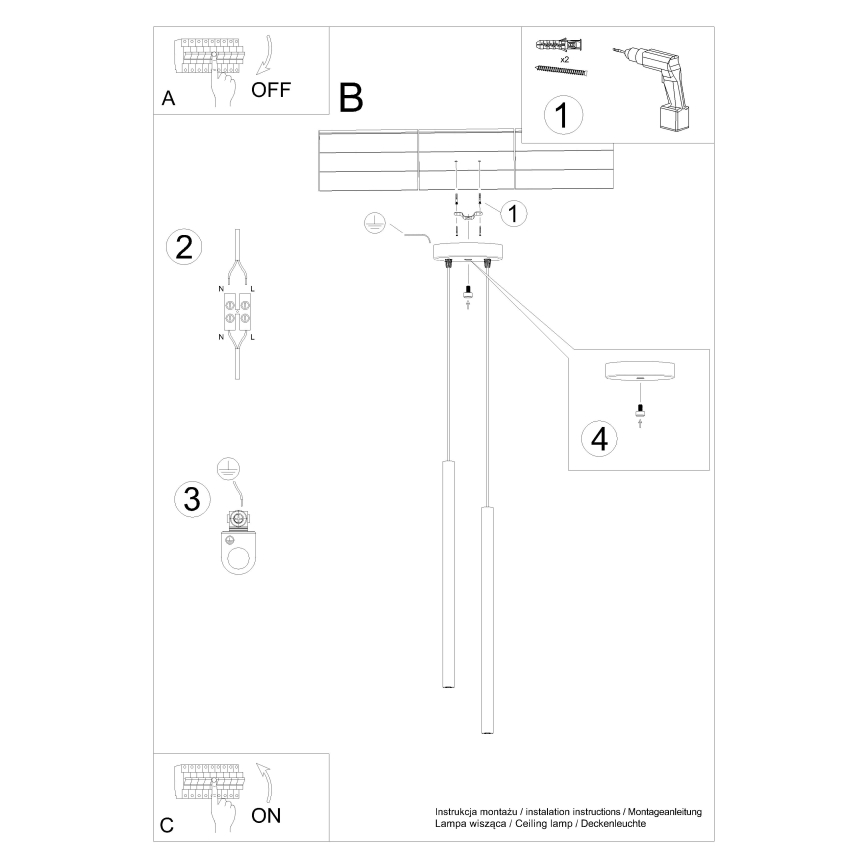 Lustre suspenso com cabo PASTELO 2xG9/8W/230V azul