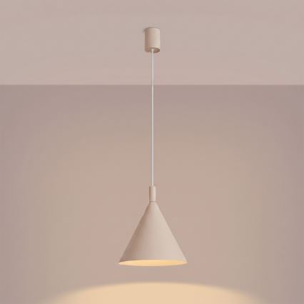Candeeiro pendente com cabo NOX 1xE27/15W/230V creme