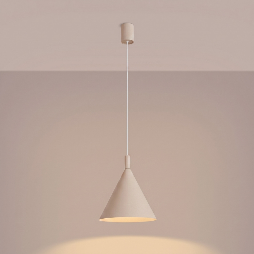 Candeeiro pendente com cabo NOX 1xE27/15W/230V creme