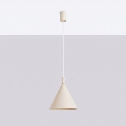 Candeeiro pendente com cabo NOX 1xE27/15W/230V creme