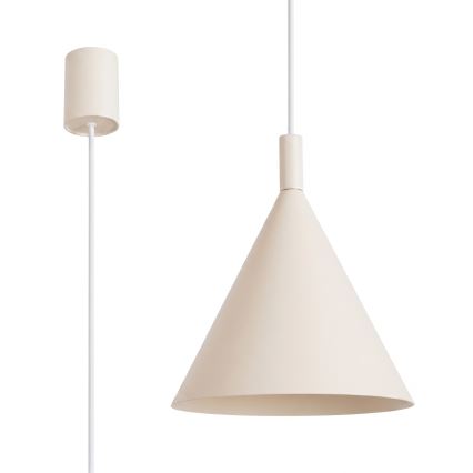 Candeeiro pendente com cabo NOX 1xE27/15W/230V creme