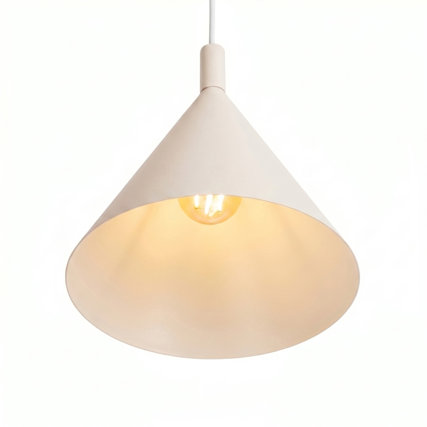 Candeeiro pendente com cabo NOX 1xE27/15W/230V creme