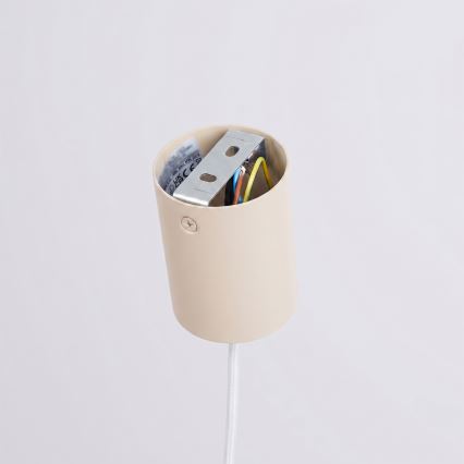 Candeeiro pendente com cabo NOX 1xE27/15W/230V creme