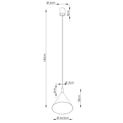 Candeeiro pendente com cabo NOX 1xE27/15W/230V creme
