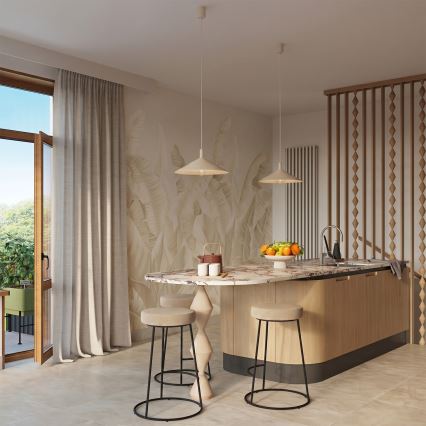 Lustre suspenso em cabo NOX 1xE27/15W/230V creme