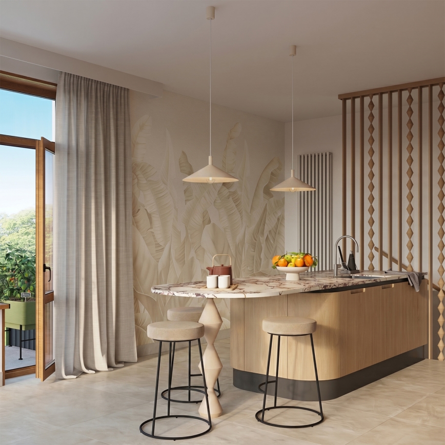 Lustre suspenso em cabo NOX 1xE27/15W/230V creme