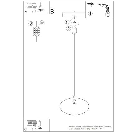 Lustre suspenso em cabo NOX 1xE27/15W/230V creme