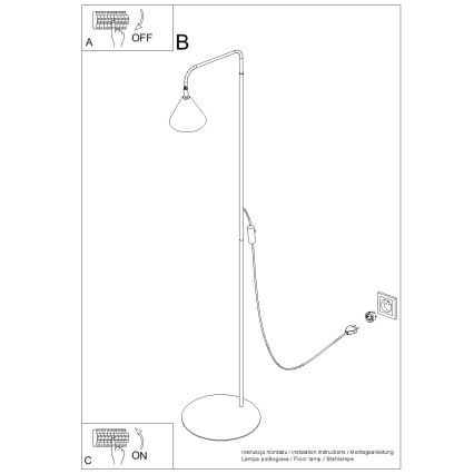 Candeeiro de pé NOX 1xE14/10W/230V creme