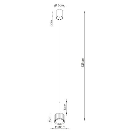Lustre suspenso por cabo AURA 1xGX53/10W/230V, preto
