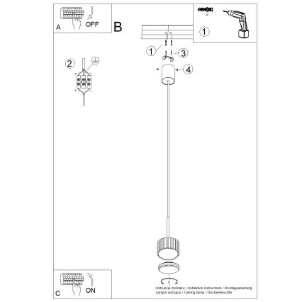 Lustre suspenso por cabo AURA 1xGX53/10W/230V creme