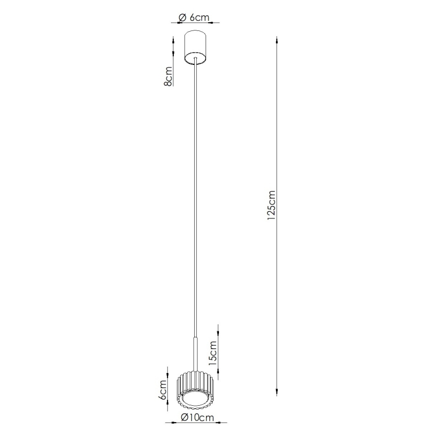 Lustre suspenso por cabo AURA 1xGX53/10W/230V vermelho