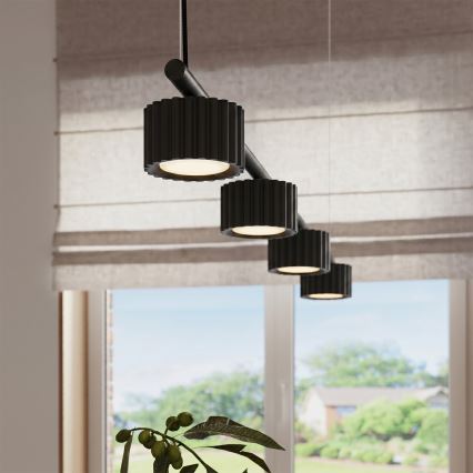 Candeeiro suspenso AURA com cabo 4xGX53/10W/230V, preto