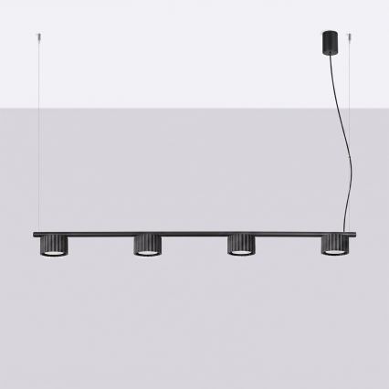 Candeeiro suspenso AURA com cabo 4xGX53/10W/230V, preto