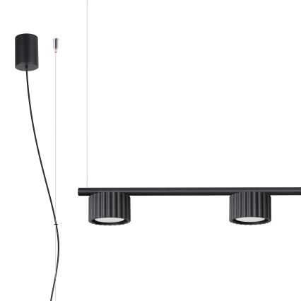 Candeeiro suspenso AURA com cabo 4xGX53/10W/230V, preto