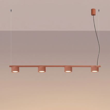 Lustre AURA suspenso em cabo 4xGX53/10W/230V vermelho