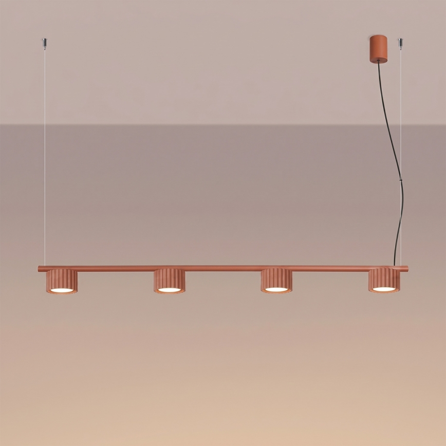 Lustre AURA suspenso em cabo 4xGX53/10W/230V vermelho