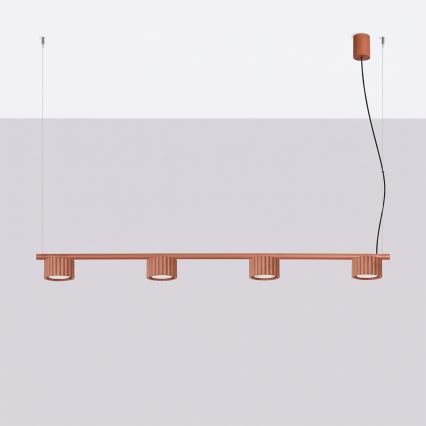 Lustre AURA suspenso em cabo 4xGX53/10W/230V vermelho