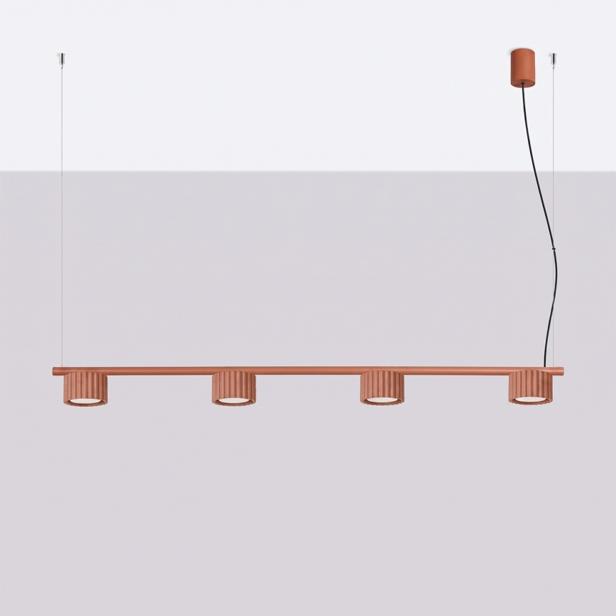 Lustre AURA suspenso em cabo 4xGX53/10W/230V vermelho