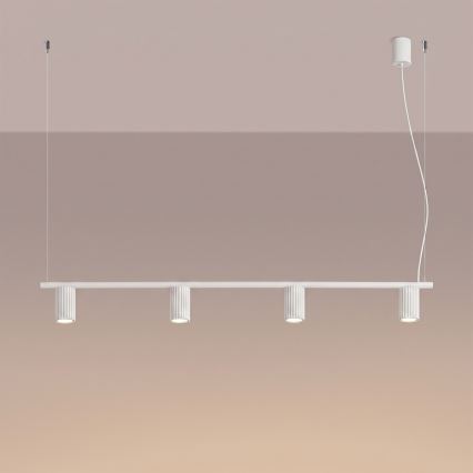 Lustre suspenso em cabo KARBON 4xGU10/10W/230V branco