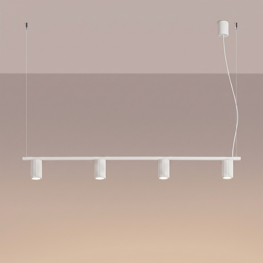 Lustre suspenso em cabo KARBON 4xGU10/10W/230V branco