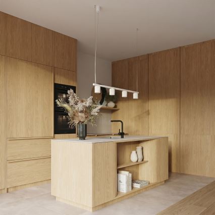 Lustre suspenso em cabo KARBON 4xGU10/10W/230V branco