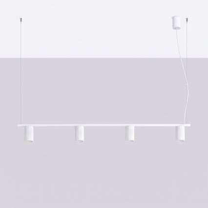 Lustre suspenso em cabo KARBON 4xGU10/10W/230V branco