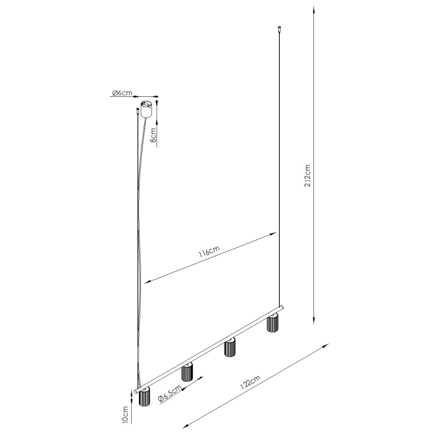 Lustre suspenso em cabo KARBON 4xGU10/10W/230V branco
