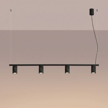 Lustre em cabo KARBON 4xGU10/10W/230V preto