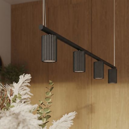 Lustre em cabo KARBON 4xGU10/10W/230V preto