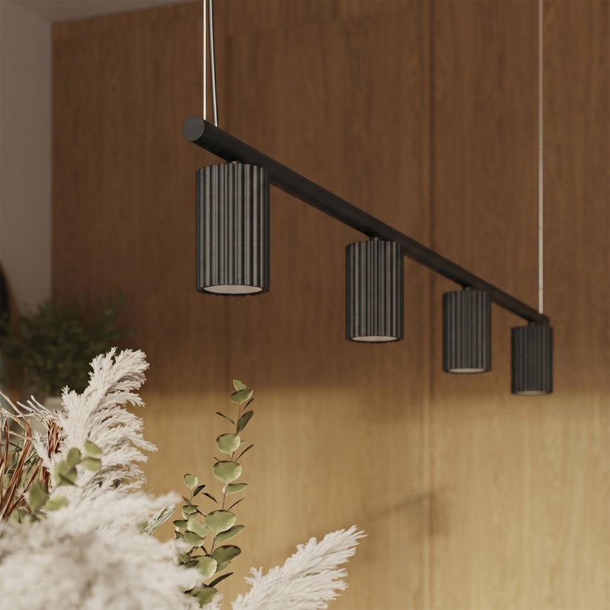Lustre em cabo KARBON 4xGU10/10W/230V preto