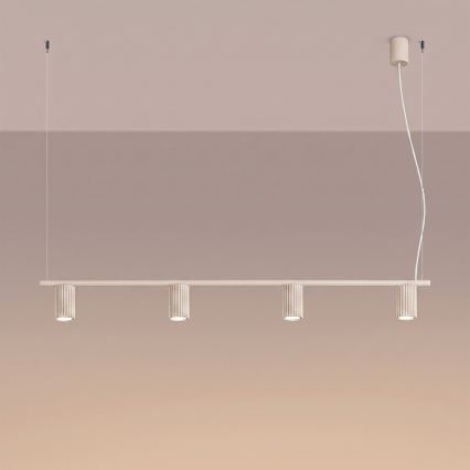 Lustre suspenso por cabo KARBON 4xGU10/10W/230V, cor creme