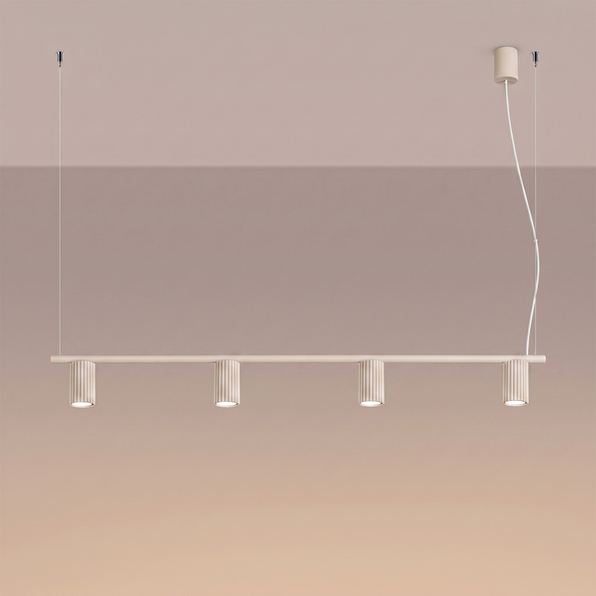 Lustre suspenso por cabo KARBON 4xGU10/10W/230V, cor creme