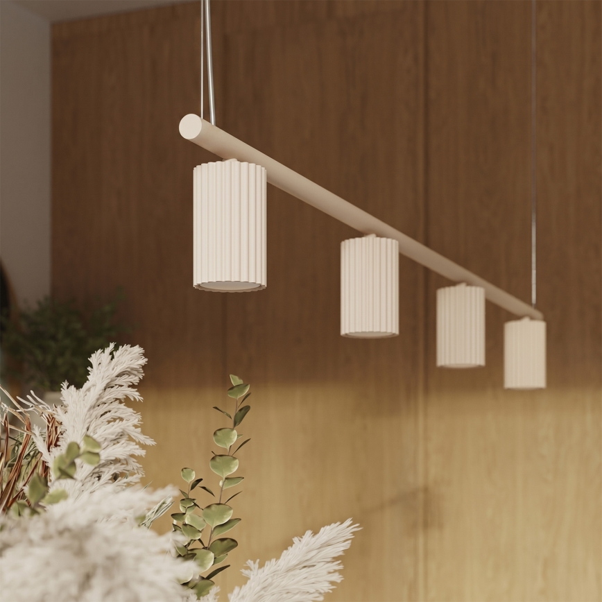 Lustre suspenso por cabo KARBON 4xGU10/10W/230V, cor creme