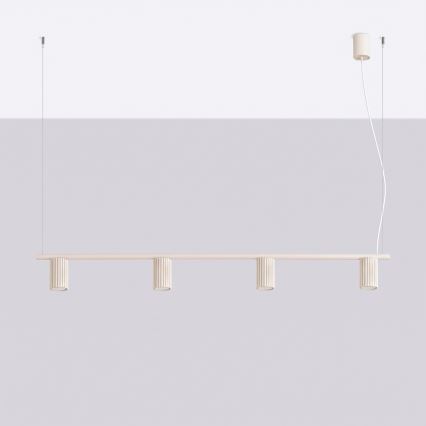 Lustre suspenso por cabo KARBON 4xGU10/10W/230V, cor creme