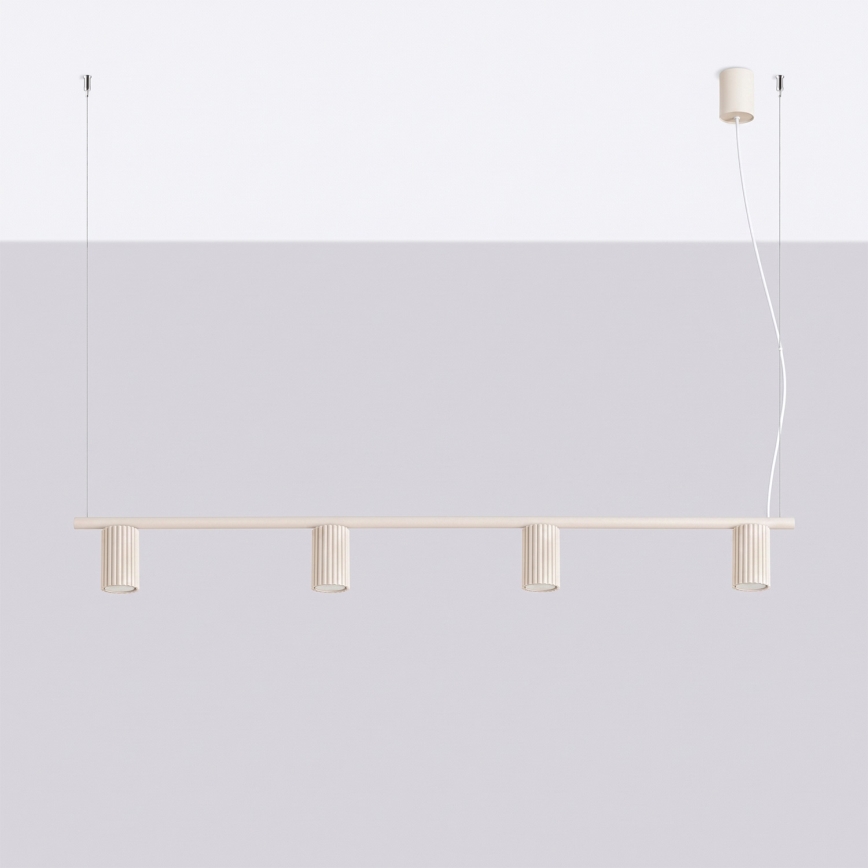 Lustre suspenso por cabo KARBON 4xGU10/10W/230V, cor creme