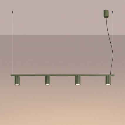 Lustre com cabo KARBON 4xGU10/10W/230V verde