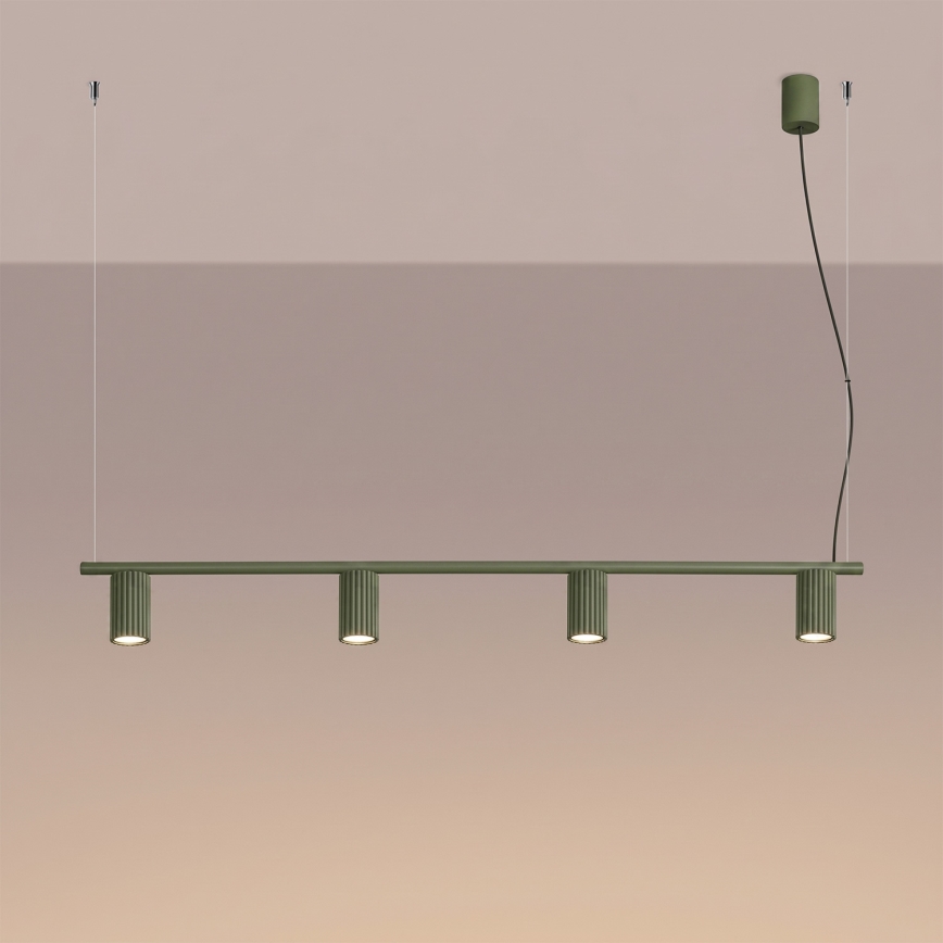 Lustre com cabo KARBON 4xGU10/10W/230V verde