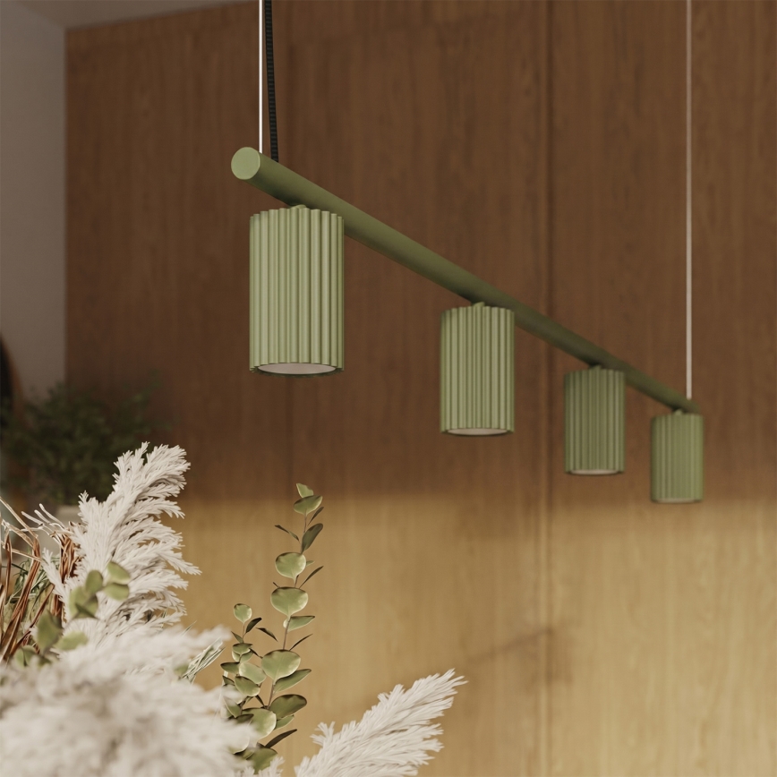 Lustre com cabo KARBON 4xGU10/10W/230V verde