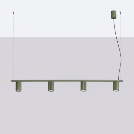 Lustre com cabo KARBON 4xGU10/10W/230V verde