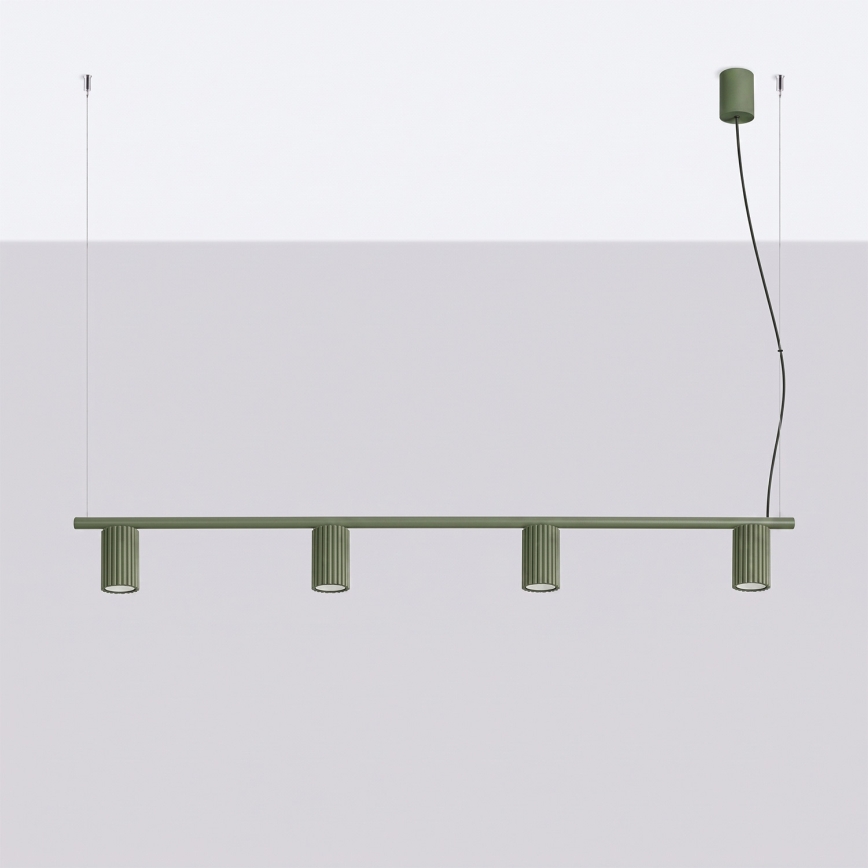 Lustre com cabo KARBON 4xGU10/10W/230V verde