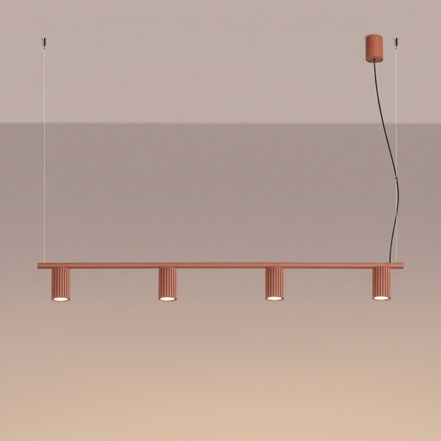 Lustre suspenso KARBON 4xGU10/10W/230V laranja