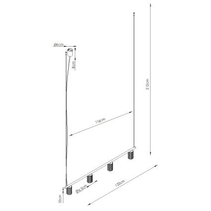 Lustre suspenso KARBON 4xGU10/10W/230V laranja