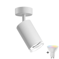 Spot de casa de banho LED RGBW dimerizável TURYN 1xGU10/6W/230V 3000K IP44 branco + comando remoto
