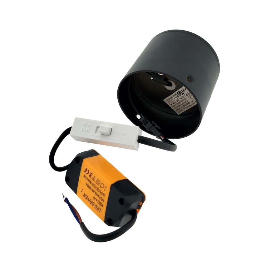 Spot de embutir LED/5W/230V 3000/4000/6400K diâmetro 7,5 cm preto