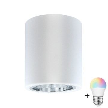 Spot de embutir LED RGBW regulável JUPITER 1xE27/6,5W/230V 2700-6500K Wi-Fi diâmetro 9,8 cm branco