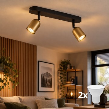 Spot de LED TOP 2xGU10/10W/230V dourado/preto