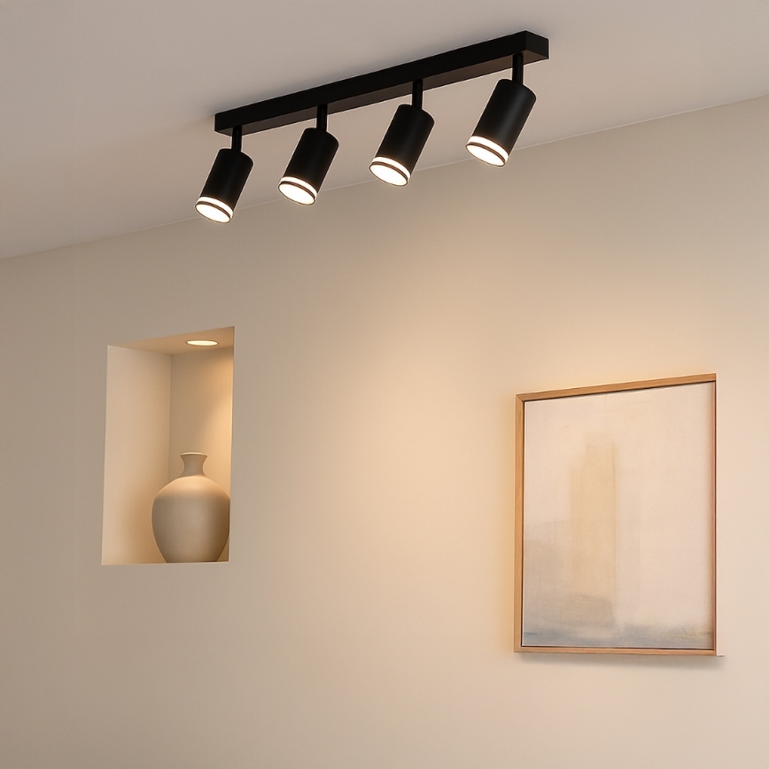 Spot de teto PIPE 4xGU10/10W/230V preto